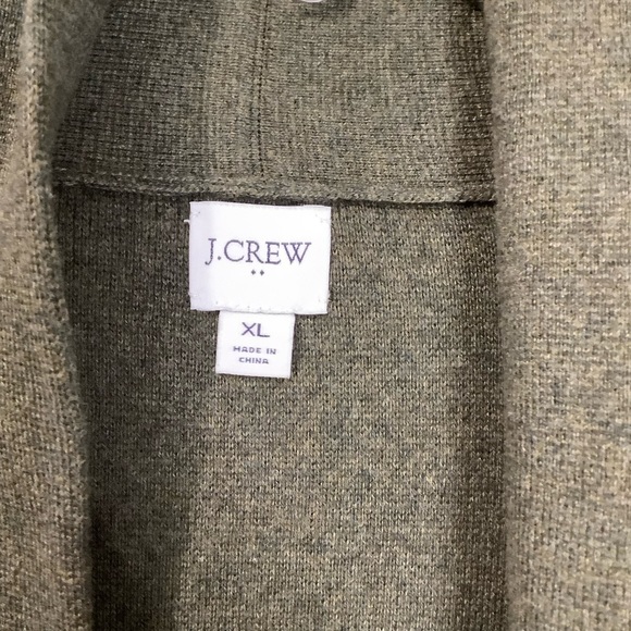 J.Crew Green Cotton Long Open Cardigan Sweater XL (C020) - Picture 3 of 13